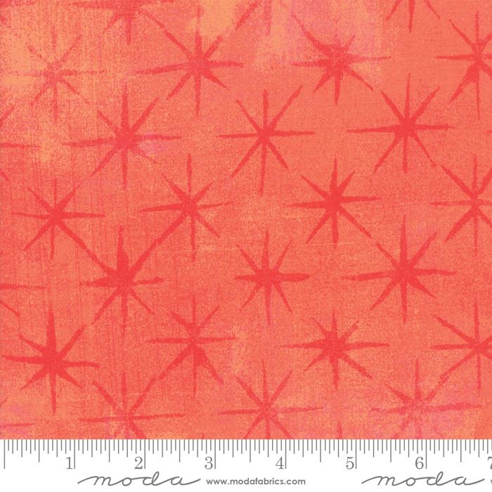 Grunge Seeing Stars - Papaya Punch - Quilt Fabric