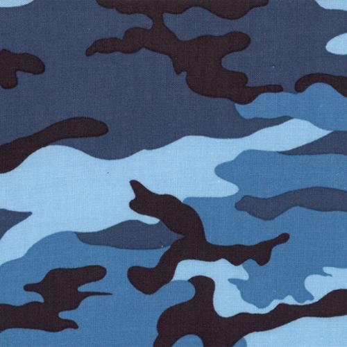 Urban Camo Camouflage Steel Blue - Quilt Fabric