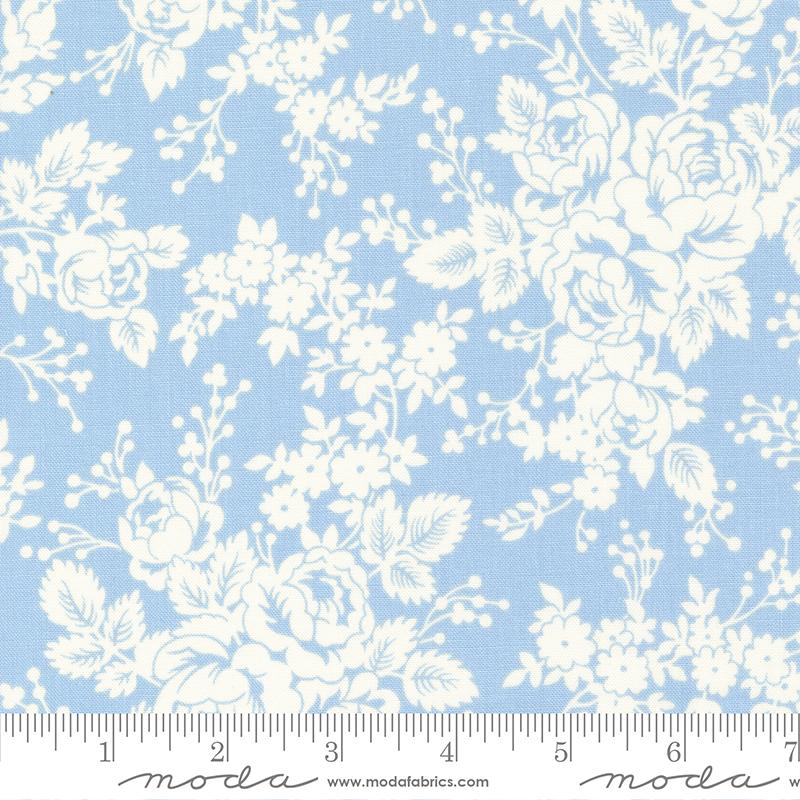 Blueberry Delight Sky - Blueberry Floral Florals - Fabric