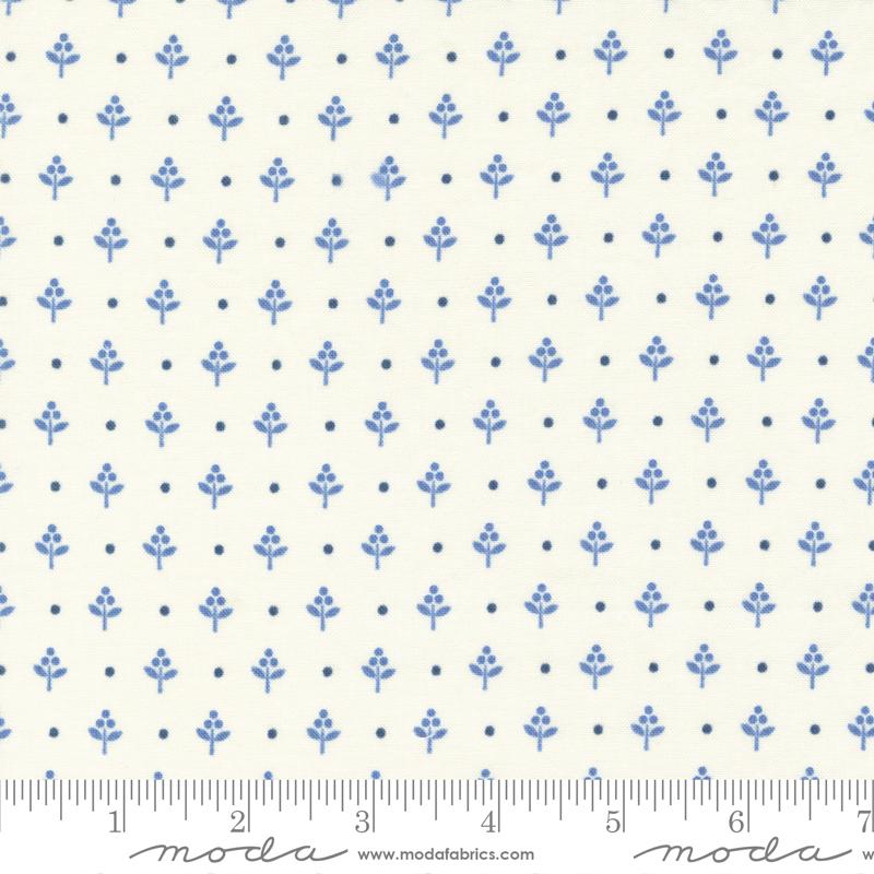 Blueberry Delight Cream - Berry Trees Blenders - Fabric