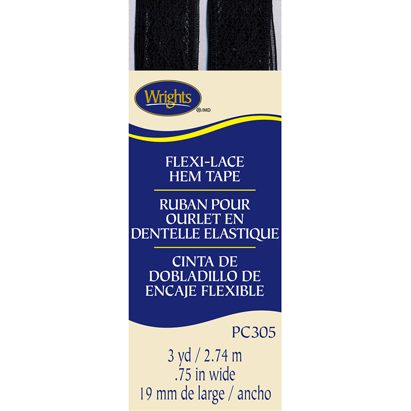 Bias Tape Lace Seam Binding - Black