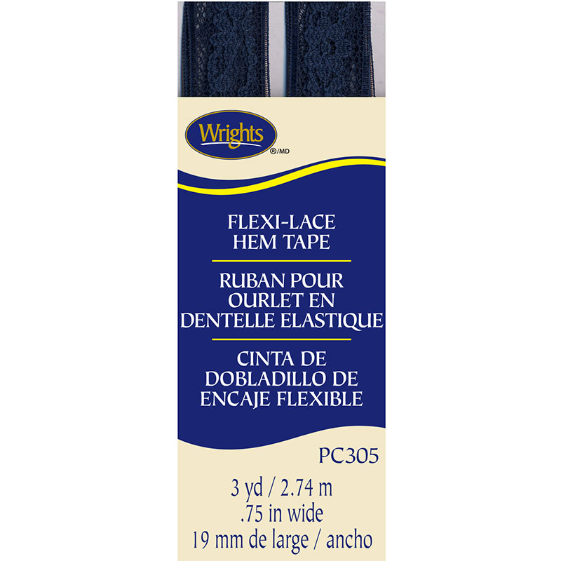 Bias Tape Lace Seam Binding - Navy