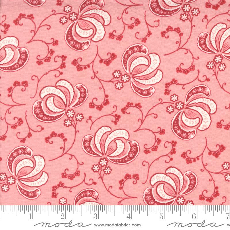 Hollyhocks Roses Carnation Pink - Quilt Fabric