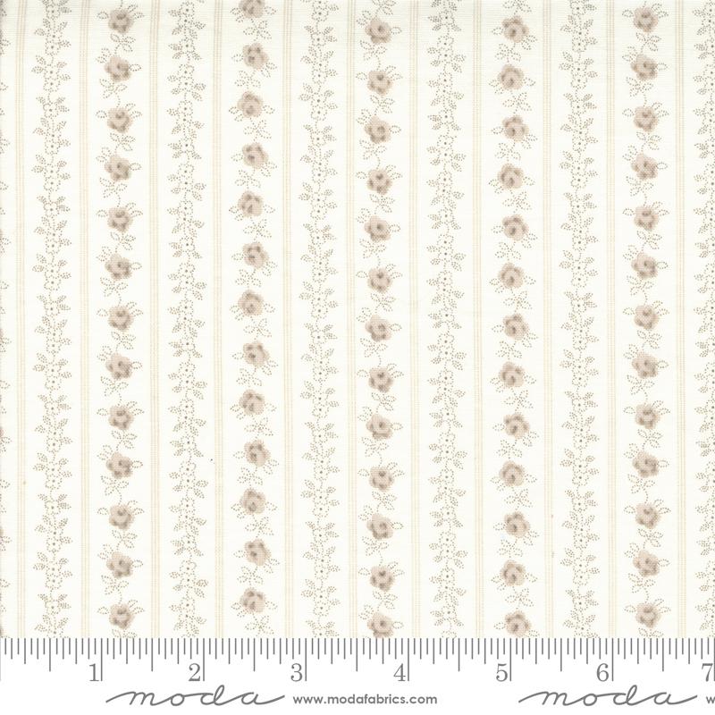 Hollyhocks Roses Linen - Quilt Fabric