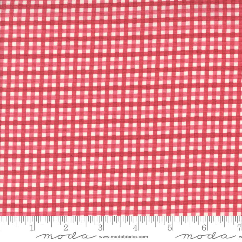Hollyhocks Roses Geranium Red - Quilt Fabric