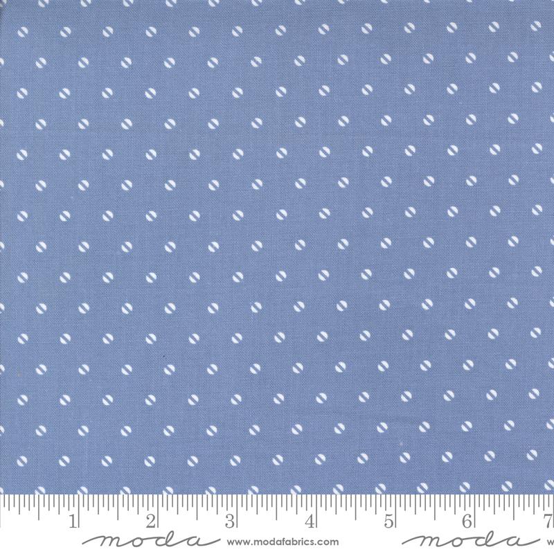 Hollyhocks Roses Bluebell - Quilt Fabric