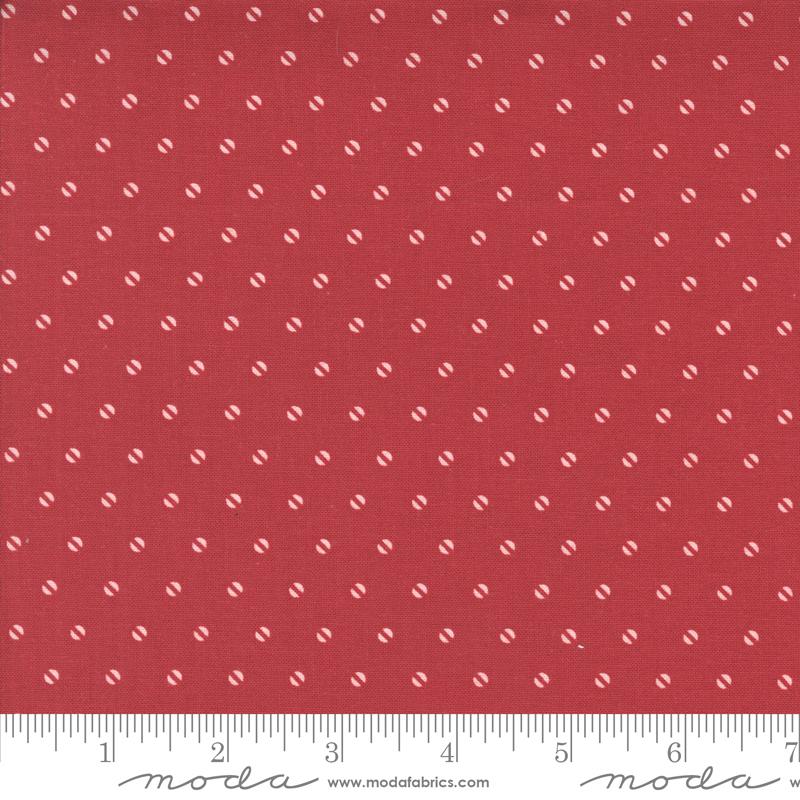 Hollyhocks Roses Geranium Red - Quilt Fabric