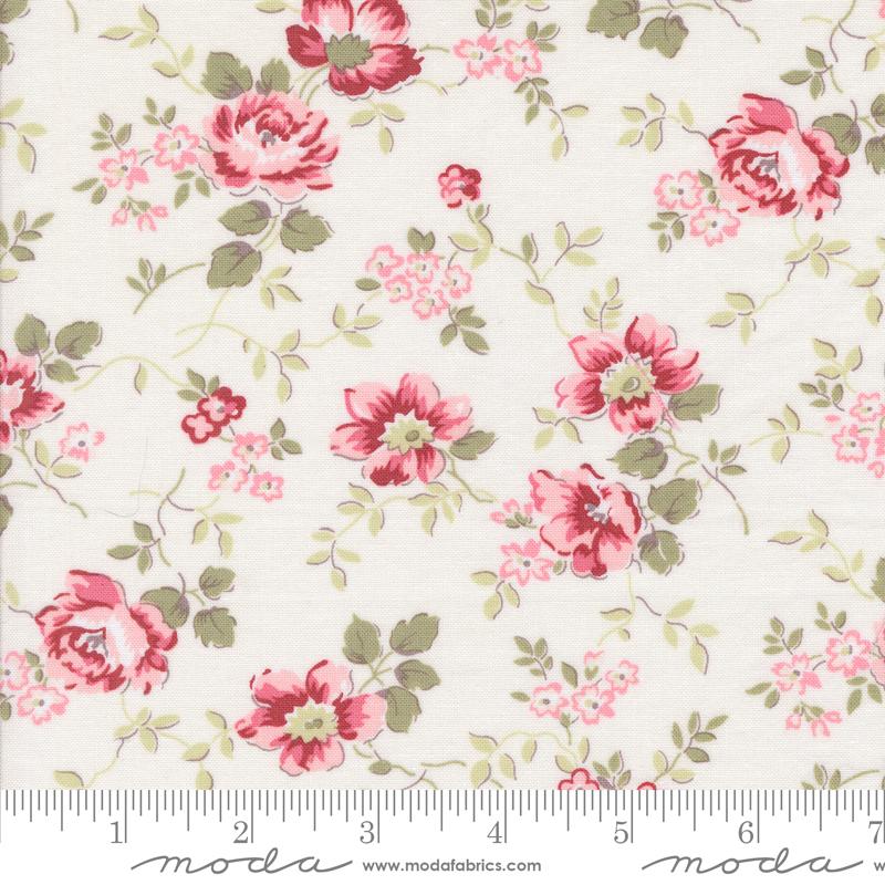 A Very Sweet Christmas Flowers - Snow - Quilt Fabric