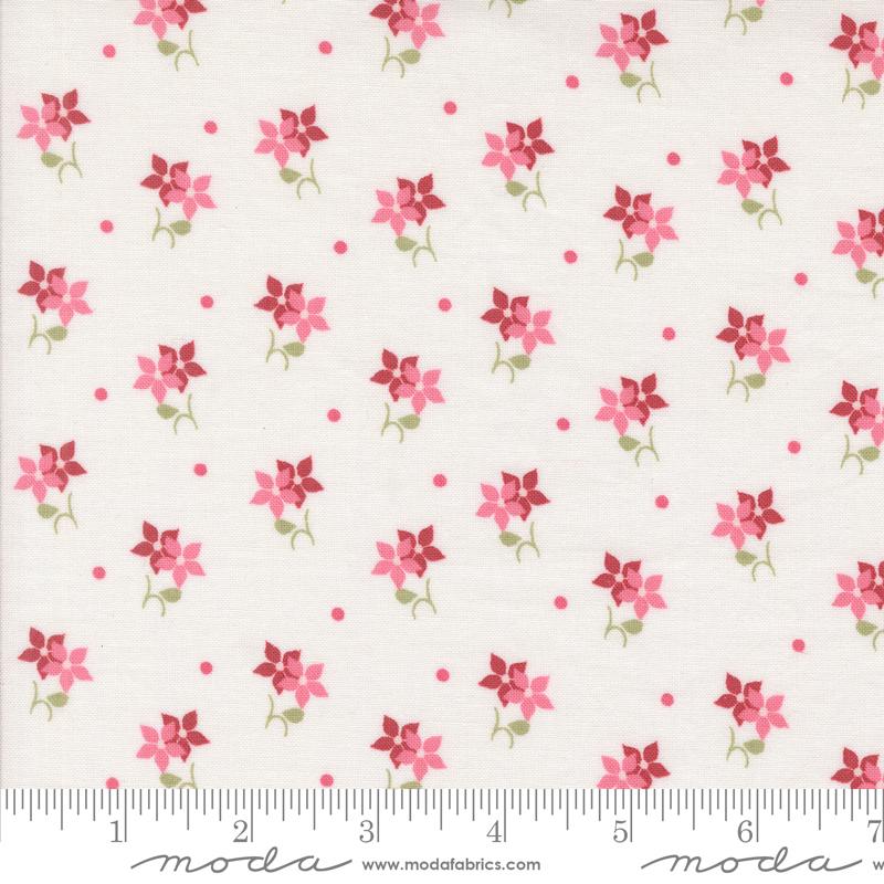 A Very Sweet Christmas Poinsettia - Snow - Quilt Fabric