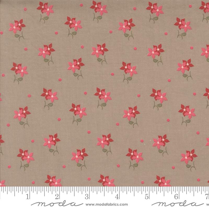 A Very Sweet Christmas Poinsettia - Stone - Quilt Fabric