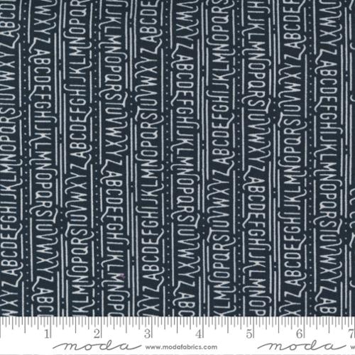 Frankie On The Line Dull Black - Quilt Fabric