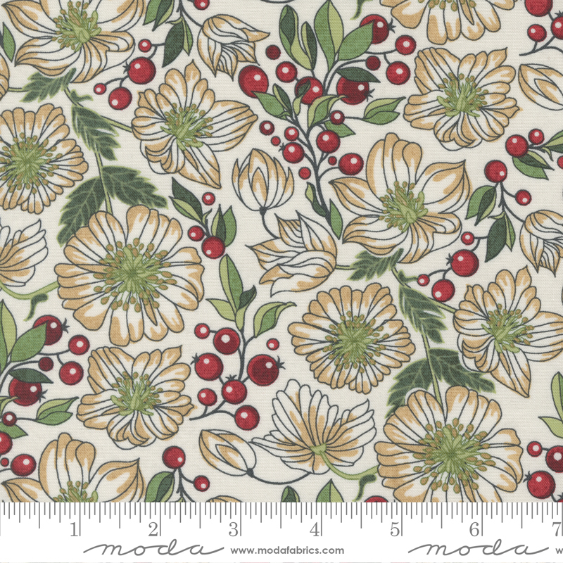 Jolly Good Eggnog - Christmas Rose - Quilt Fabric