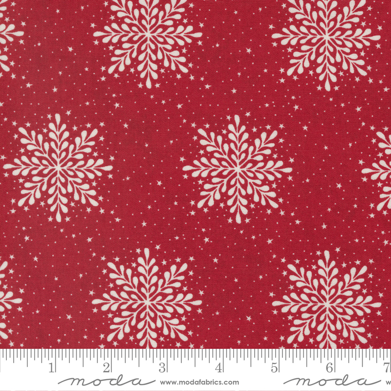 Jolly Good Cranberry - Wonderland Winter Snowflake - Fabric