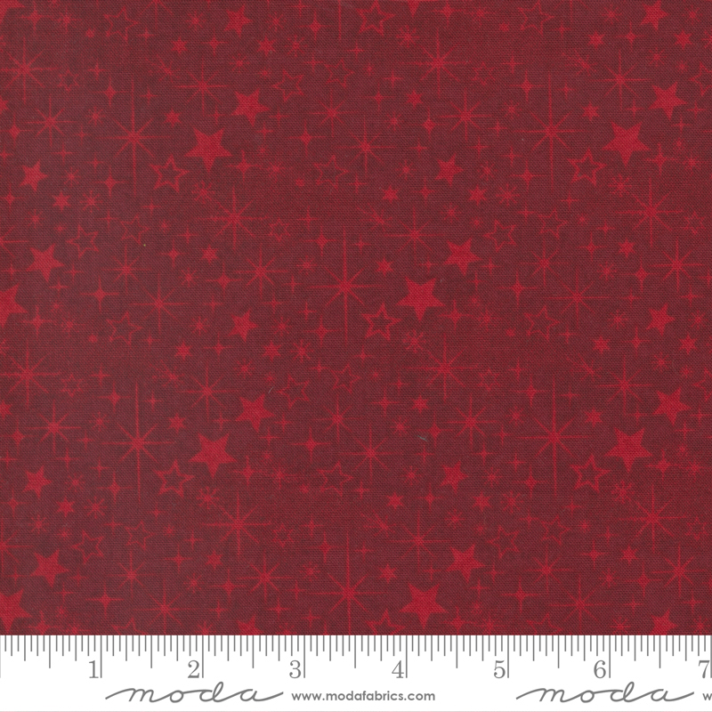 Jolly Good Cranberry - Tinsel Stars - Quilt Fabric