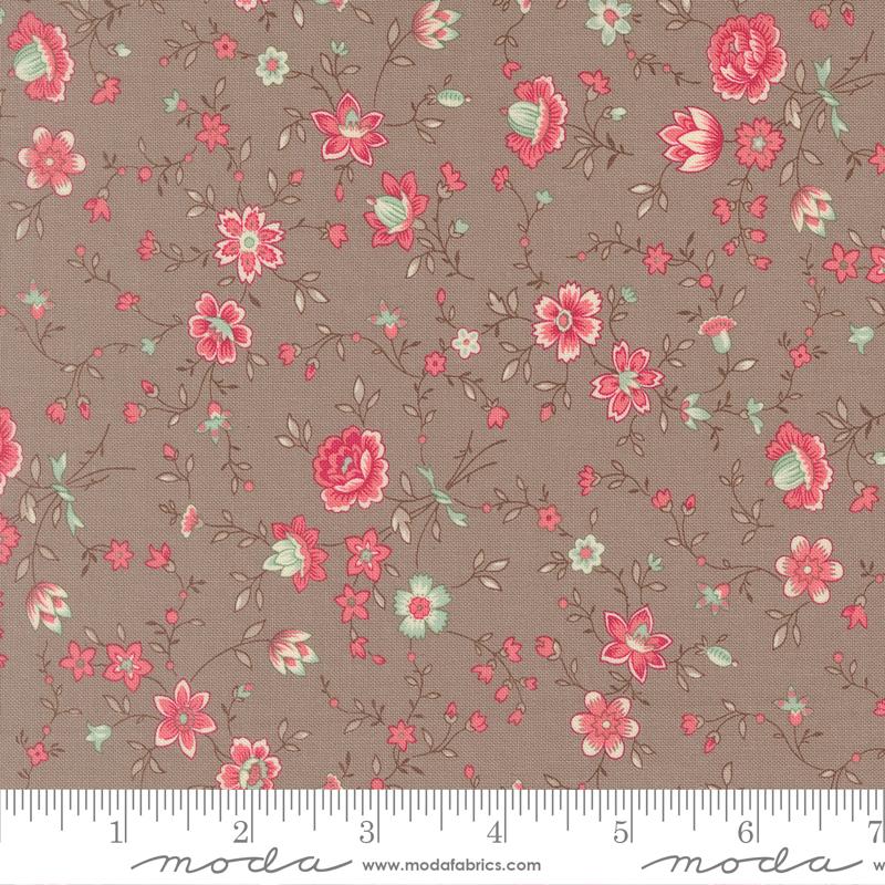 Lyda Rose Flowers Stone - Quilt Fabric