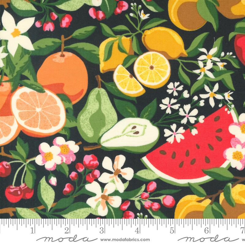 Fruit Flowers Novelty - Black Currant - Quilt Fabric