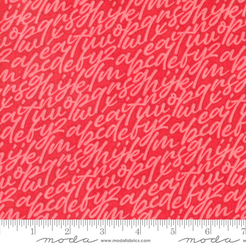 Ripe Text and Words - Rhubarb - Quilt Fabric