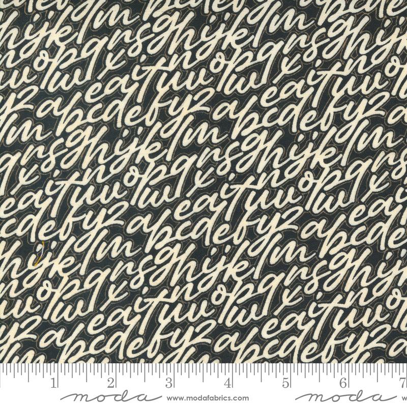 Ripe Text and Words - Black Currant - Quilt Fabric