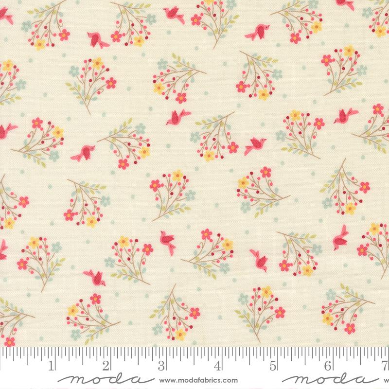 Lyda Rose Bird Porcelain - Quilt Fabric