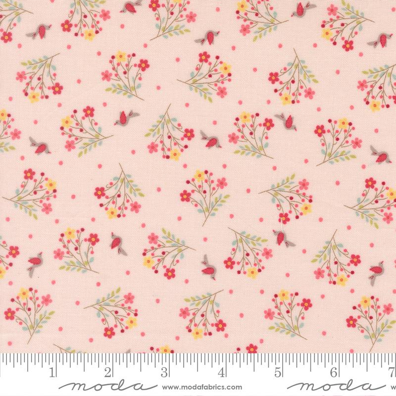 Lyda Rose Birds Pale Pink - Quilt Fabric