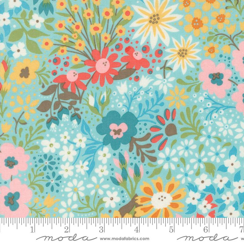 Sunday Brunch Flowers - Mint Tea - Quilt Fabric