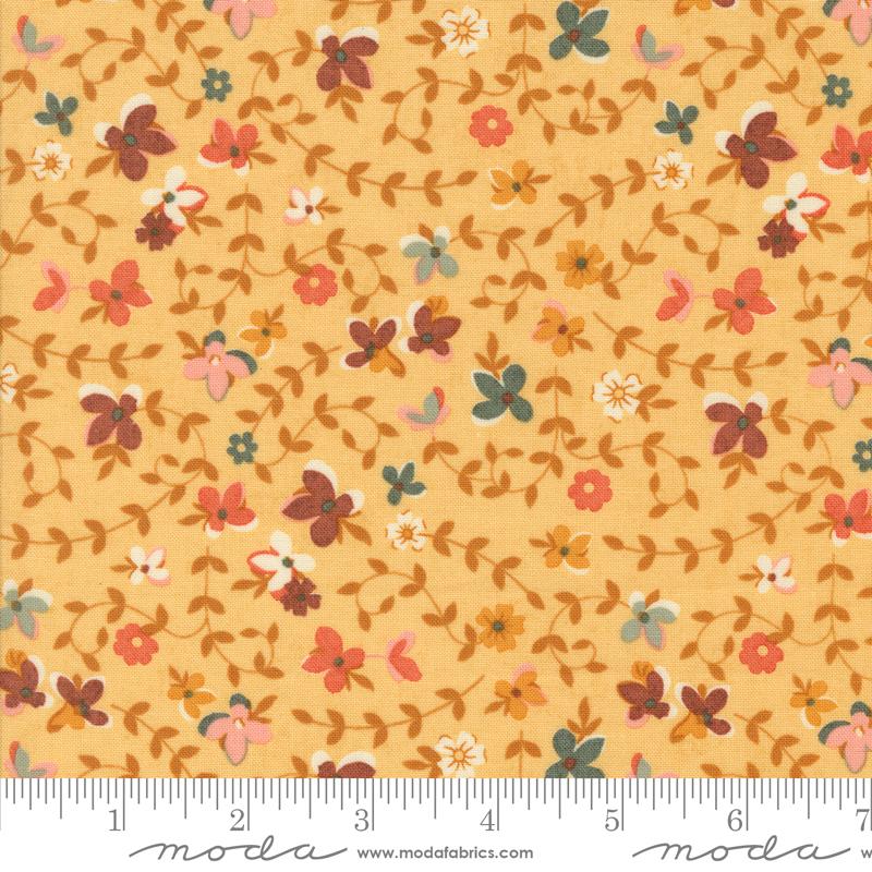 Acorn Hollow Flowers - Maize - Quilt Fabric