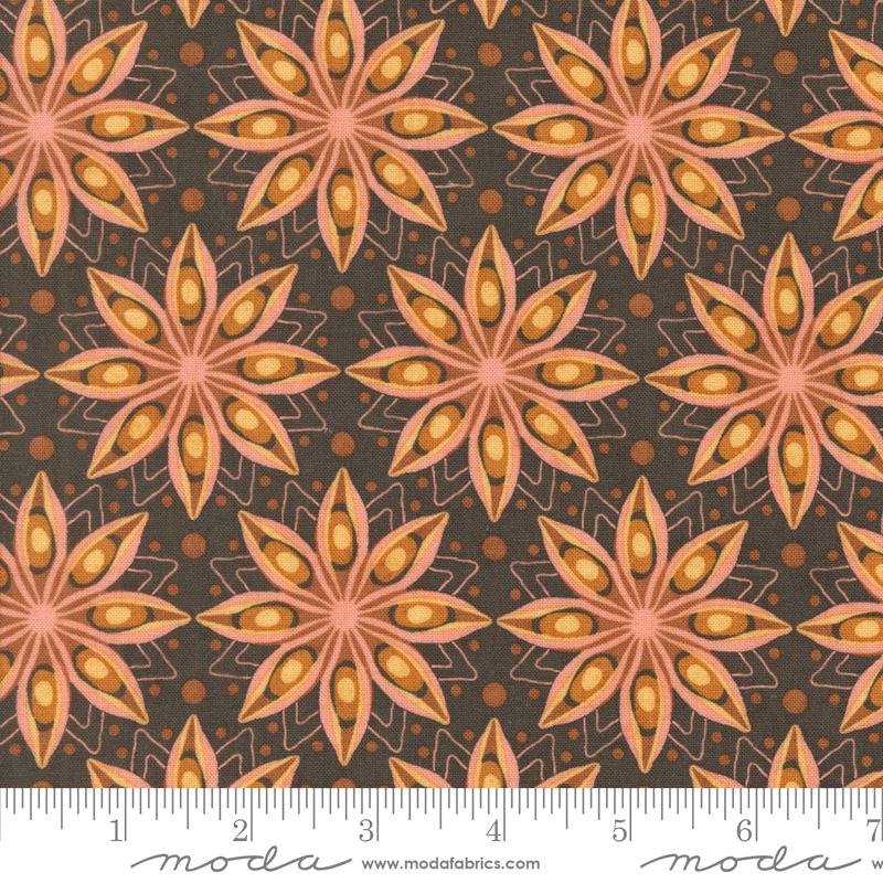 Acorn Hollow Spiced Flower - Soil - Quilt Fabric