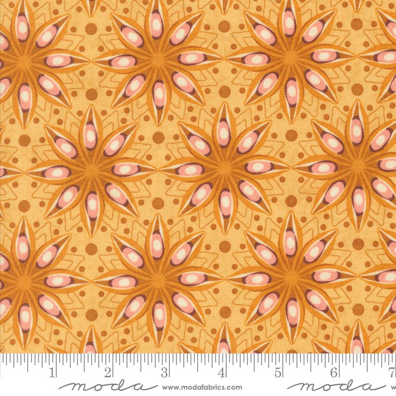 Acorn Hollow Spiced Flower - Maize - Quilt Fabric