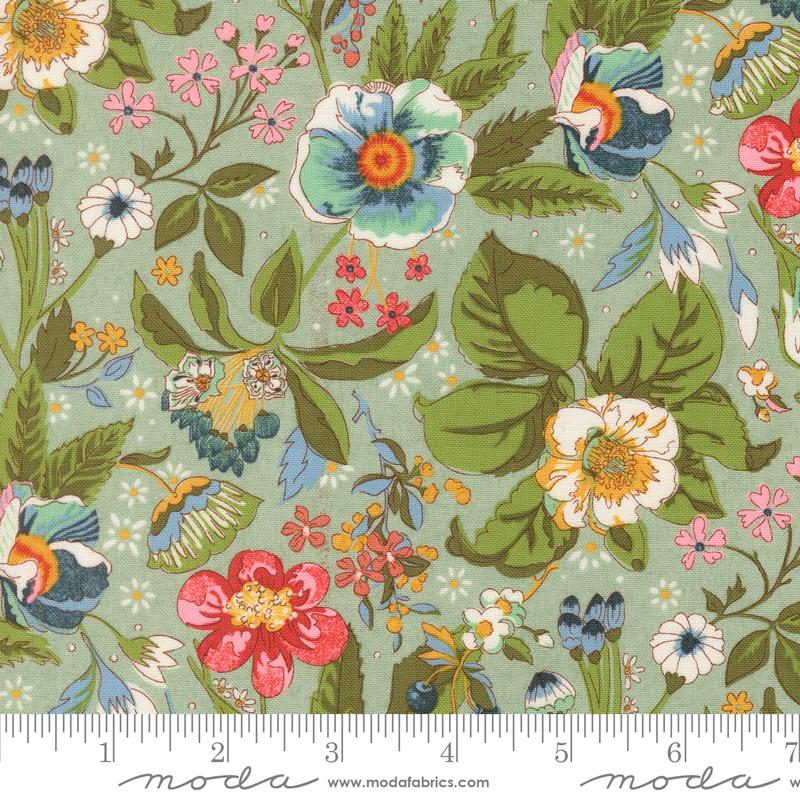 Sorrel Islay Aqua - Quilt Fabric, zoomed in. Select this picture to zoom back out.
