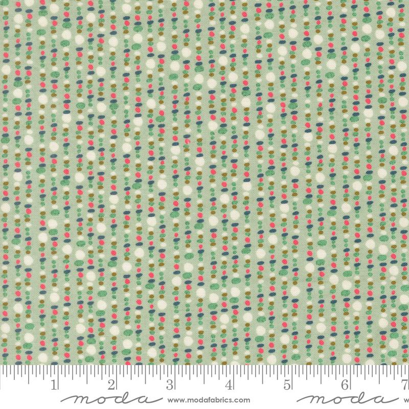 Sorrel Pinka Rocks Aqua - Quilt Fabric, zoomed in. Select this picture to zoom back out.