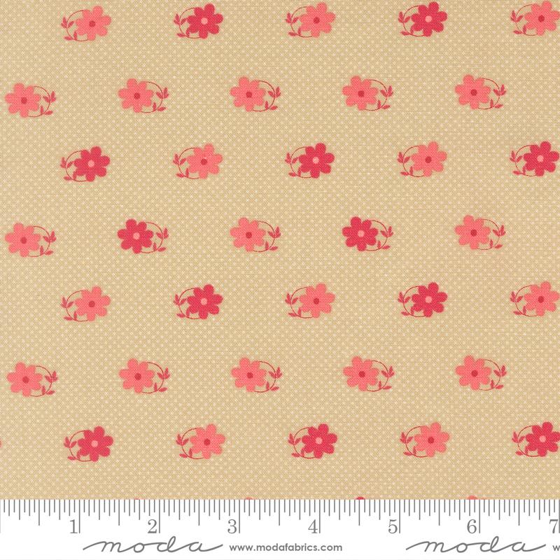 Petals And Polka Dots Floral Linen - Quilt Fabric