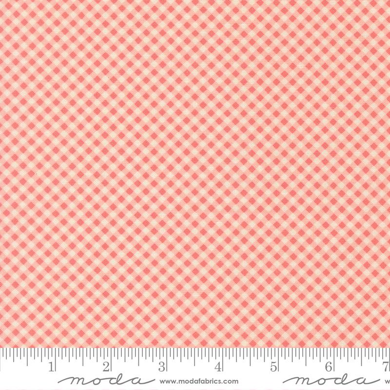 Petals And Polka Dots Gingham Blush - Quilt Fabric