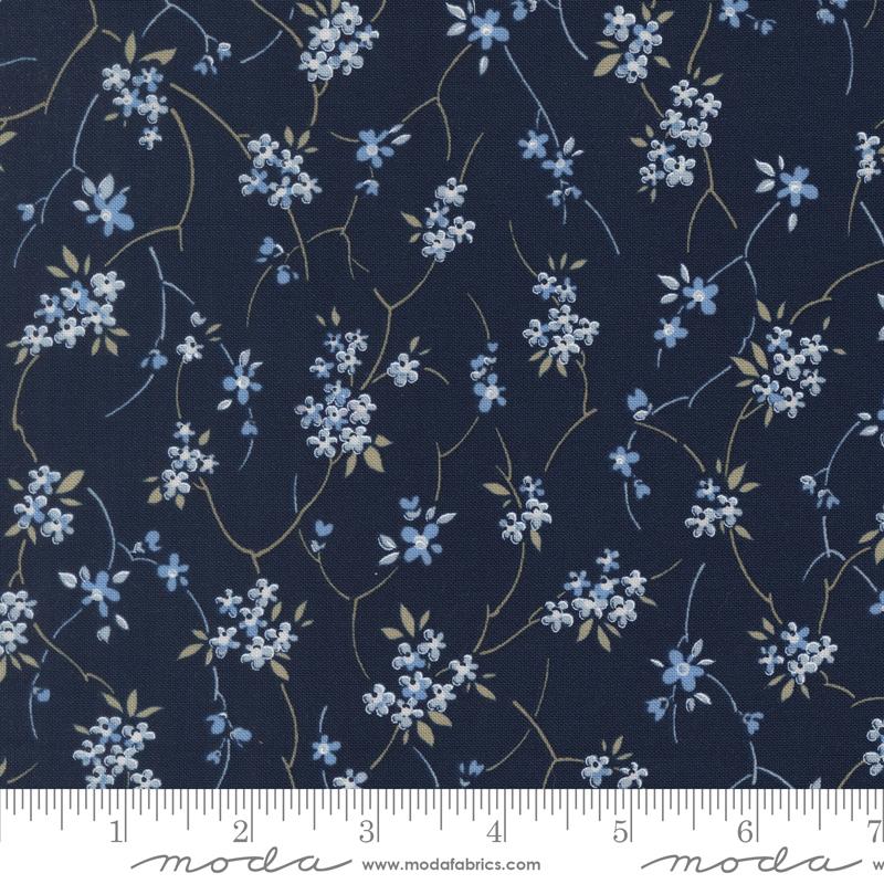 Blossom Jubilee Vines Nightfall - Quilt Fabric, zoomed in. Select this picture to zoom back out.