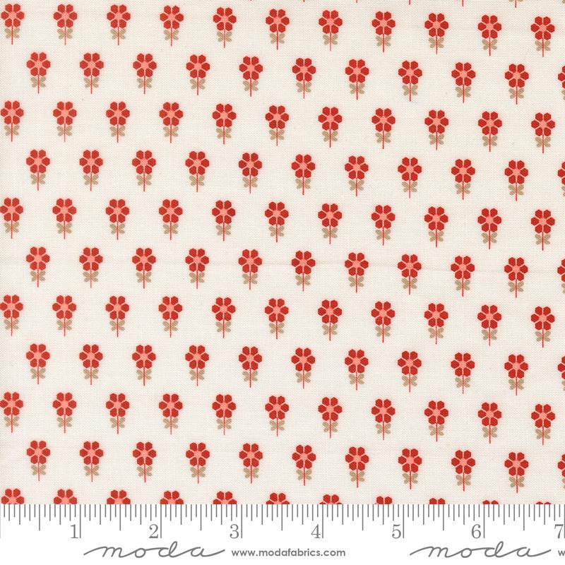 Blossom Jubilee Buds Cloud - Quilt Fabric, zoomed in. Select this picture to zoom back out.