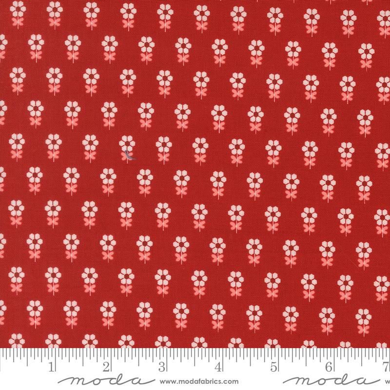 Blossom Jubilee Buds Cherry - Quilt Fabric, zoomed in. Select this picture to zoom back out.