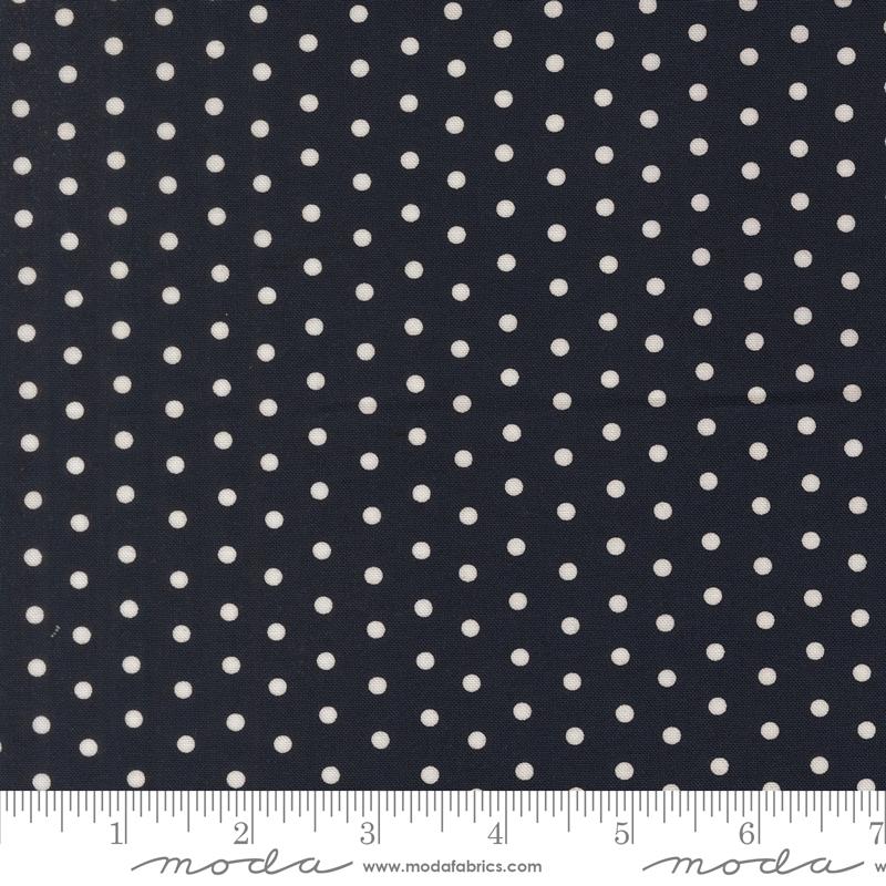 Blossom Jubilee Dots Nightfall - Quilt Fabric, zoomed in. Select this picture to zoom back out.