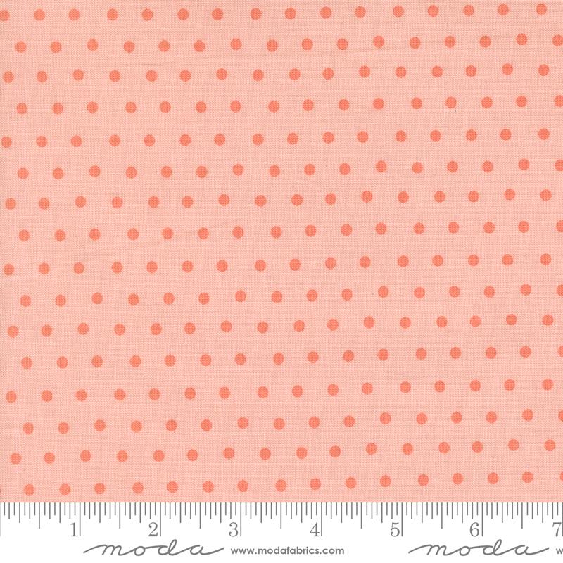 Blossom Jubilee Dots Blush - Quilt Fabric, zoomed in. Select this picture to zoom back out.