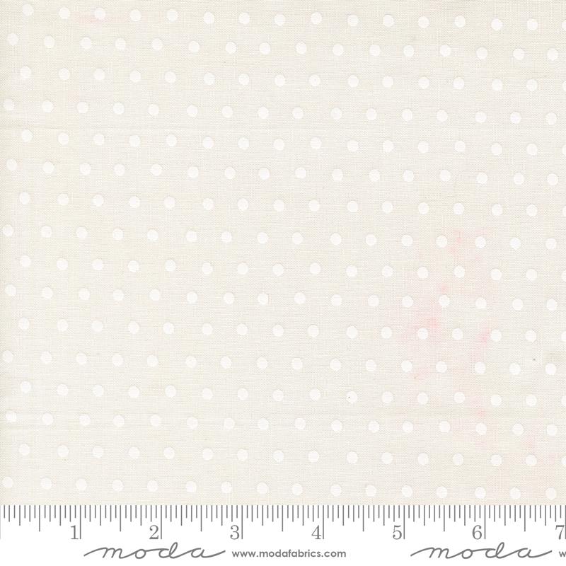 Blossom Jubilee Dots Cloud White - Quilt Fabric, zoomed in. Select this picture to zoom back out.