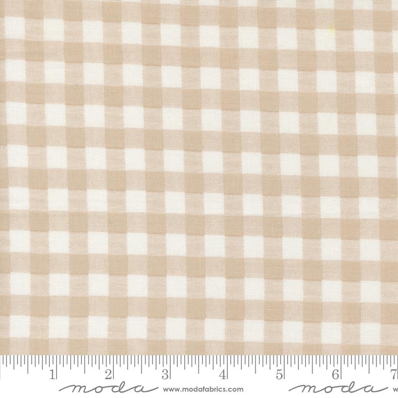 Blossom Jubilee Gingham Stone - Quilt Fabric, zoomed in. Select this picture to zoom back out.