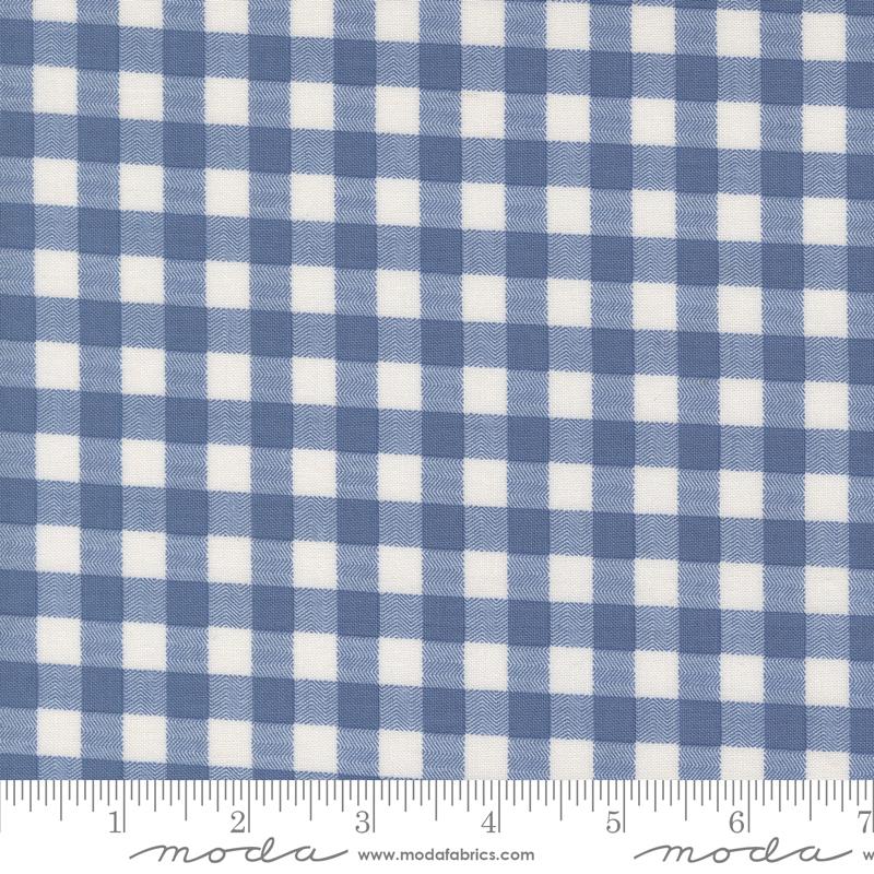 Blossom Jubilee Gingham Dusk - Quilt Fabric, zoomed in. Select this picture to zoom back out.