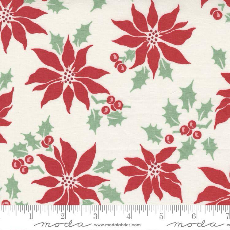 Holly Jolly Snow - Poinsettia - Quilt Fabric