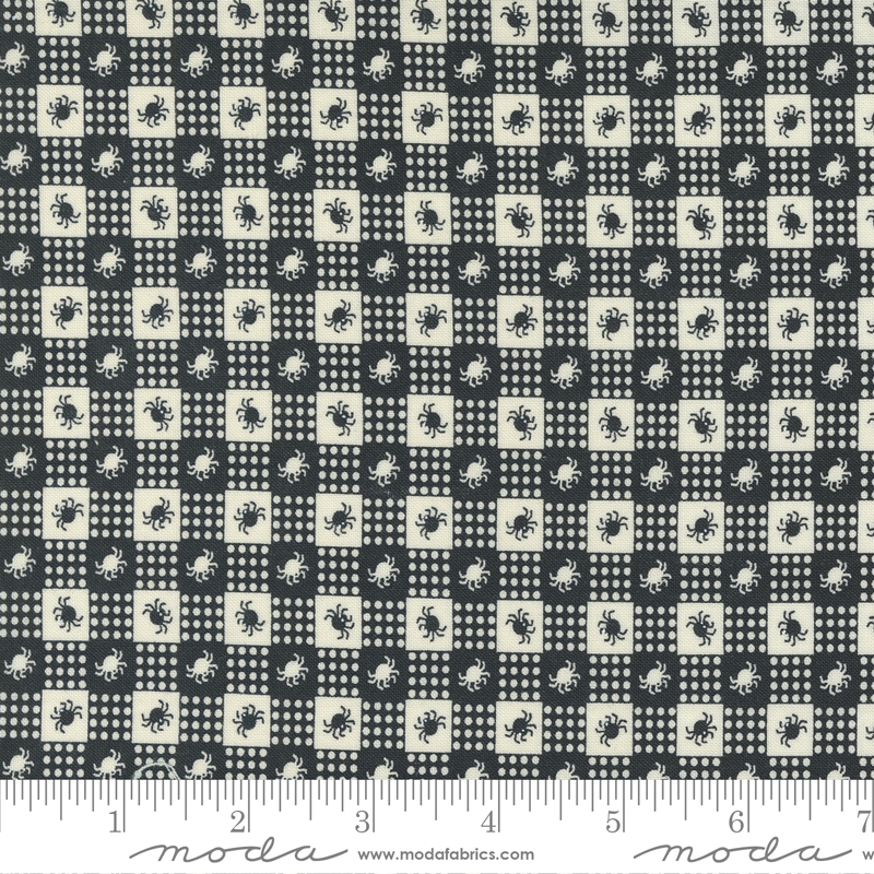 Owl O Ween Midnight - Spider Gingham Spider - Quilt Fabric