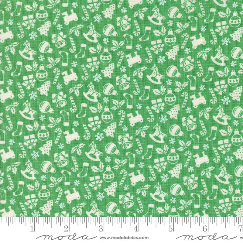 Kitty Christmas Toys - Holly - Quilt Fabric