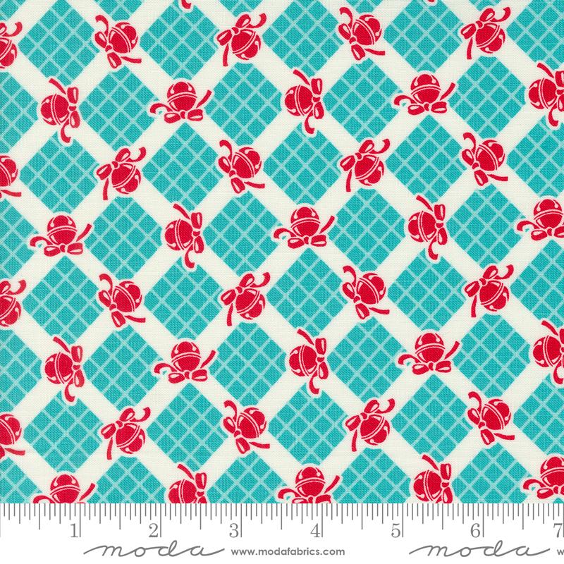 Kitty Christmas Bells - Frost - Quilt Fabric