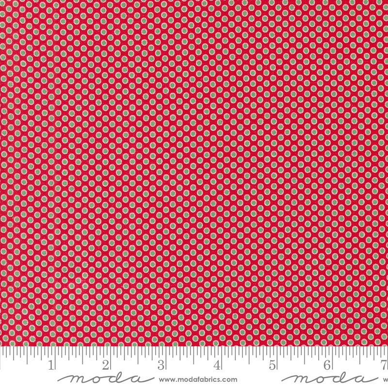 Kitty Christmas Polka Dots - Berry - Quilt Fabric