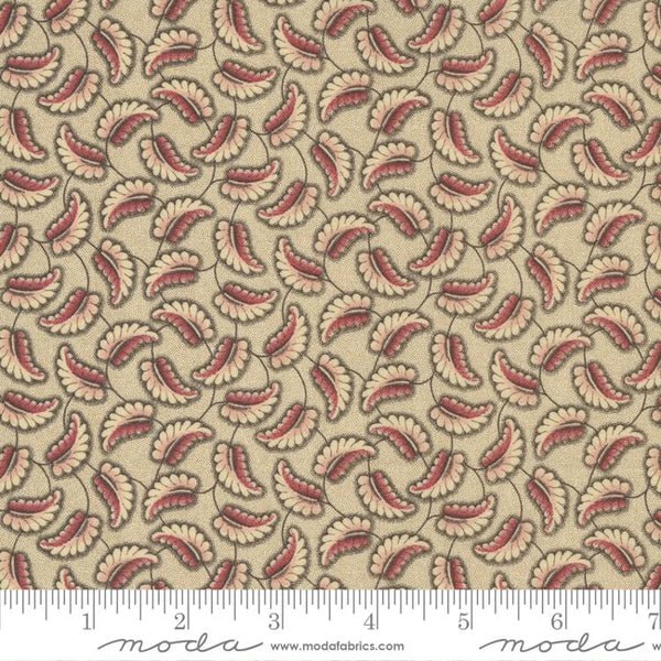 Kates Garden Gate Cream - Tossed Leaves Leaf - Quilt Fabric