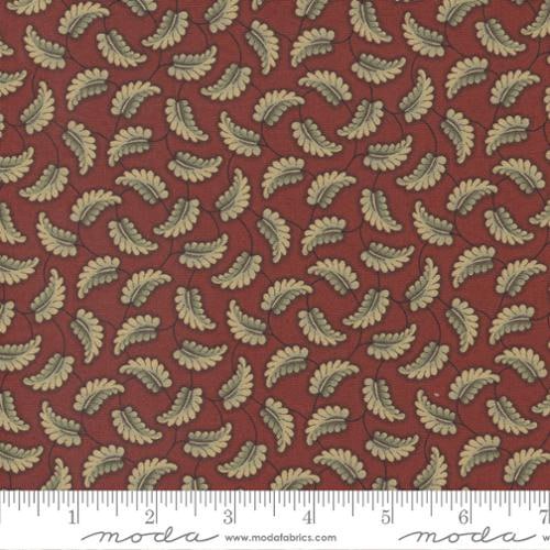 Kates Garden Gate Red - Tossed Leaves Leaf - Quilt Fabric