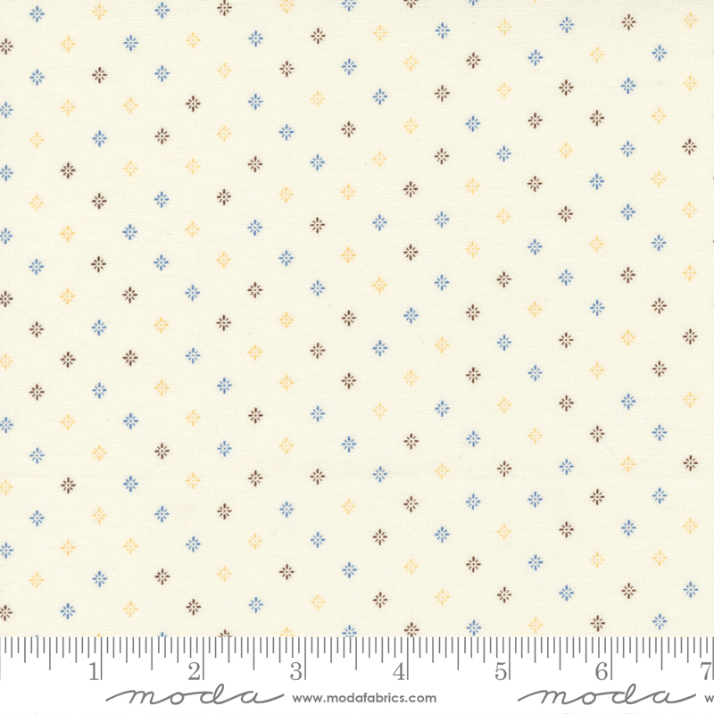 Amelias Blues Ivory Multi - Shifts and Stays - Quilt Fabric