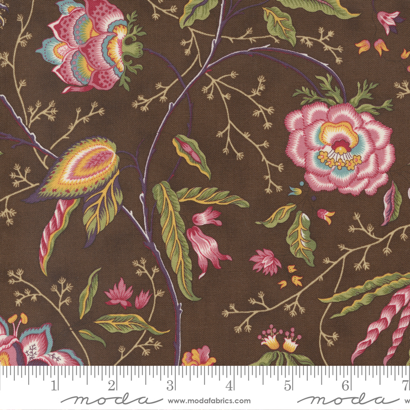 Florences Fancy Chocolate - Fanciful Floral - Quilt Fabric