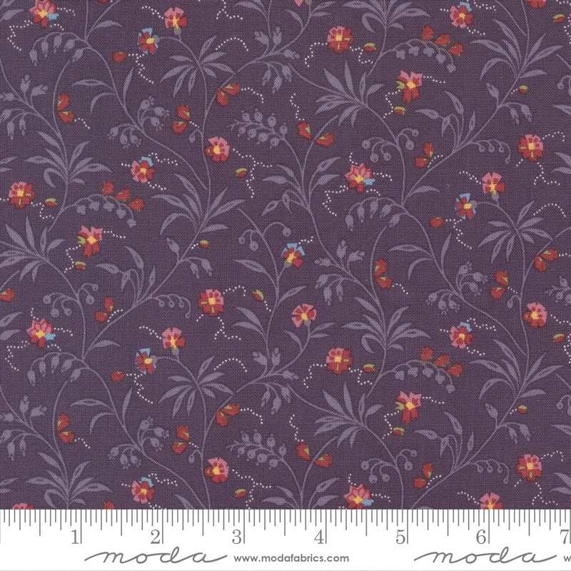 Florences Fancy Amethyst - Sweet Blossom Florals - Fabric